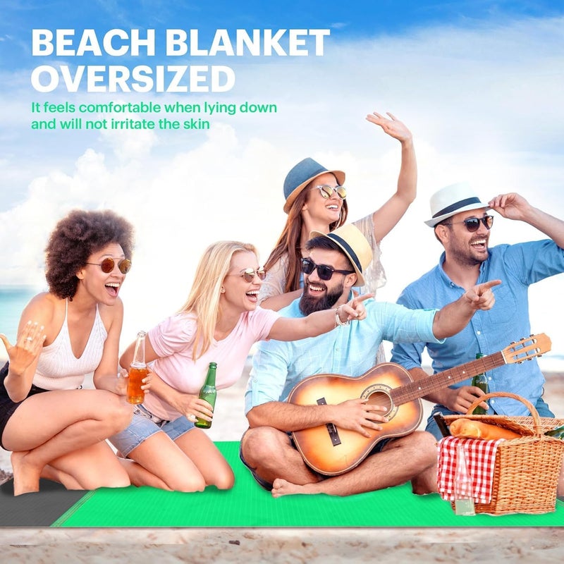 Easyfun Beach Blanket Sandproof Oversized, 79''×83'' Extra Large Beach Mat, Portable Picnic Mat for Travel Camping Hiking, Lightweight Beach Essentials Family Water Resistant Mat Nylon 210T - Image 5